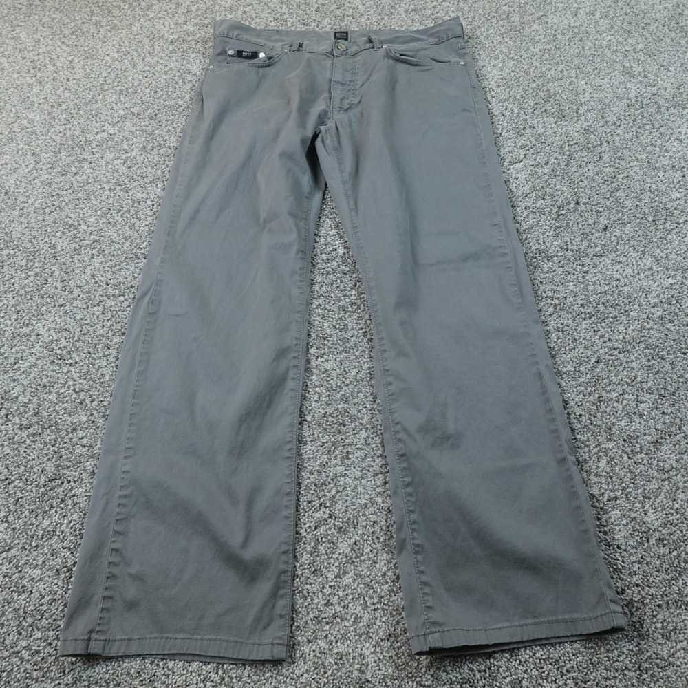 Hugo Boss Pants Mens 36X30 Gray Denim Jeans Texas Five Pocket Stretch Straight